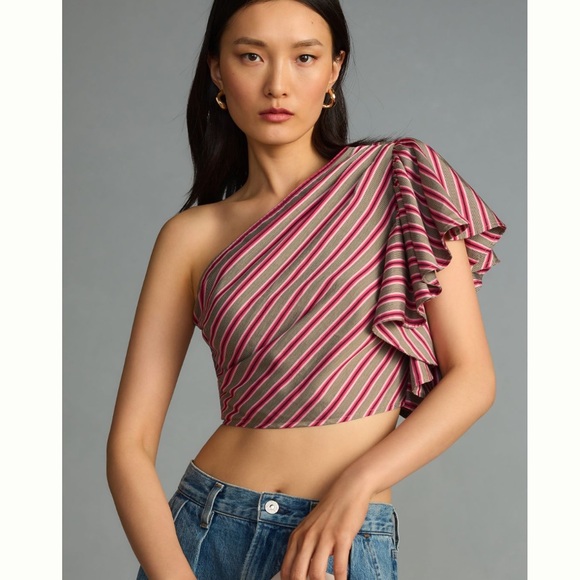 NWT - Maeve one-shoulder ruffle top - Picture 2 of 6